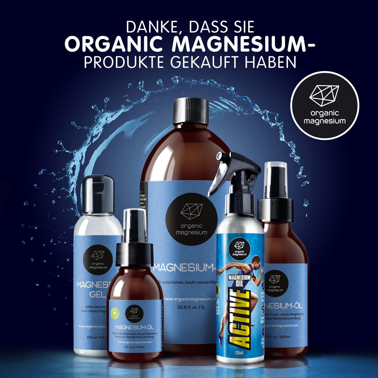Organic Magnesium Gel - 30% Magnesium Chloride | Zechstein Inside | For Legs, Sports & Sleep (5 fl oz)