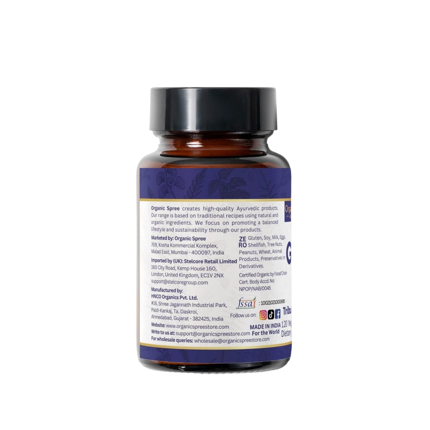 Organic Spree Gokshura 120 Tablets – Tribulus Terrestris | USDA Organic Certified