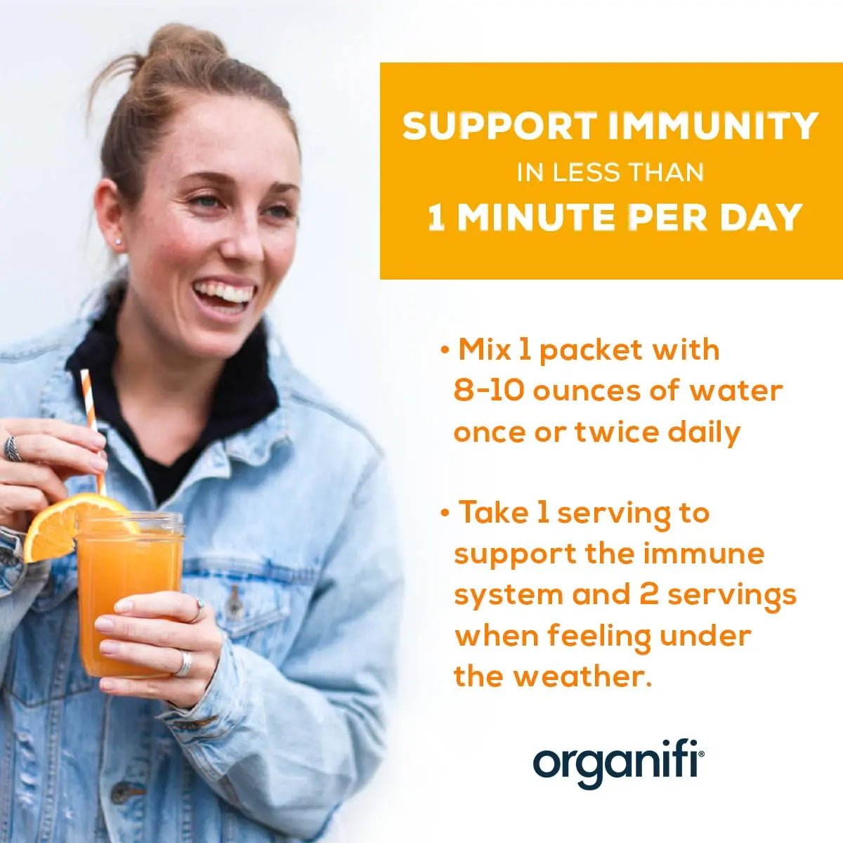 Organifi Immunity - Organic Superfood Immunity Support (15 Packets) BritishVita | Premium UK Vitamins & Wellness Supplements