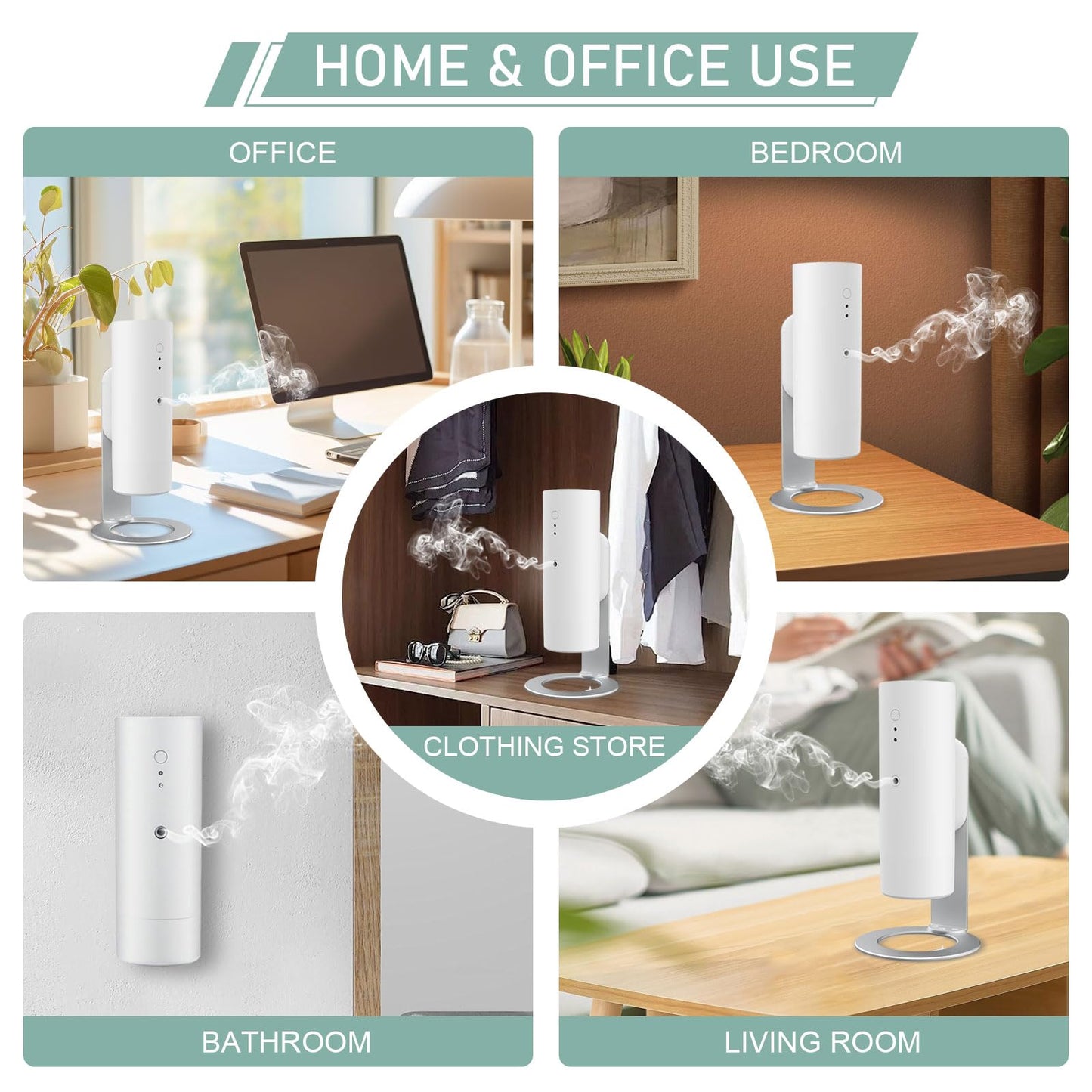 OscentPro Waterless Diffuser – Bluetooth Aroma Diffuser for Home & Office, 130ml, 1000 Sq Ft