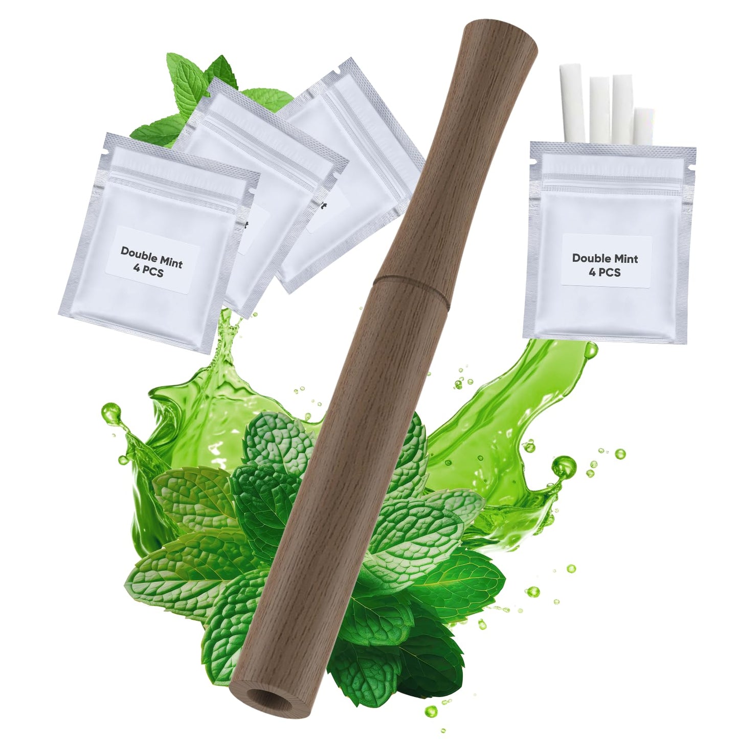 Smokeless Inhaler for Quit Smoking – 4 Inner Core Packs (Walnut)
