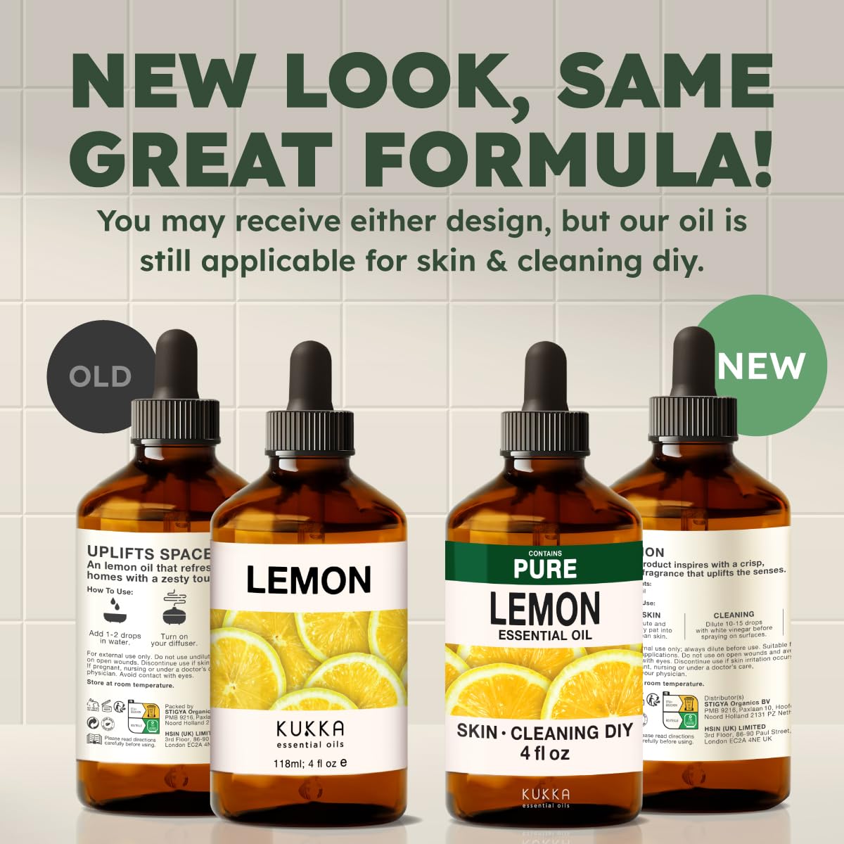 KUKKA Lemon Essential Oils - 4 Fl Oz - for Hair, Skin, Diffuser, Aromatherapy & DIY Soap Making Scent