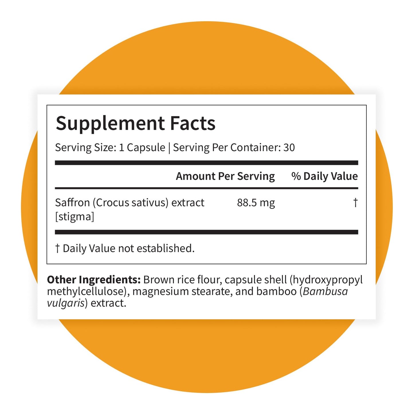 Pattern Wellness Saffron Extract – Mood & Wellness Support | 88.5 mg Saffron Supplement | Non-GMO & Gluten-Free – 30 Vegetable Capsules
