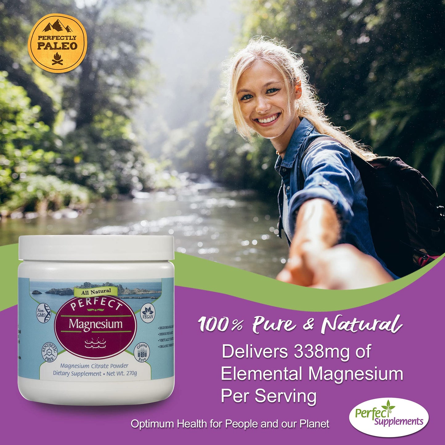 Perfect Magnesium Citrate Powder - 270g | 100% Pure & Natural