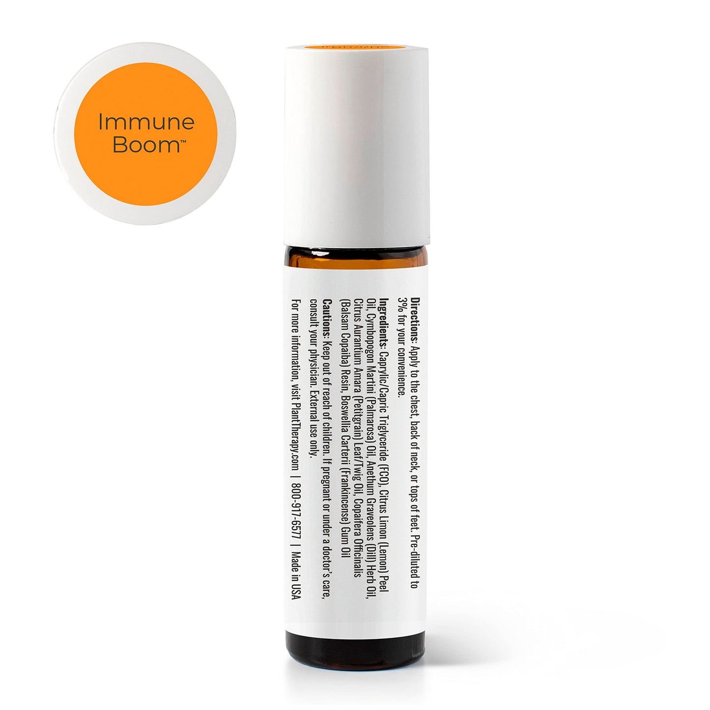 Plant Therapy Immune Boom KidSafe Roll-On – 10 mL Pure Essential Oil Blend