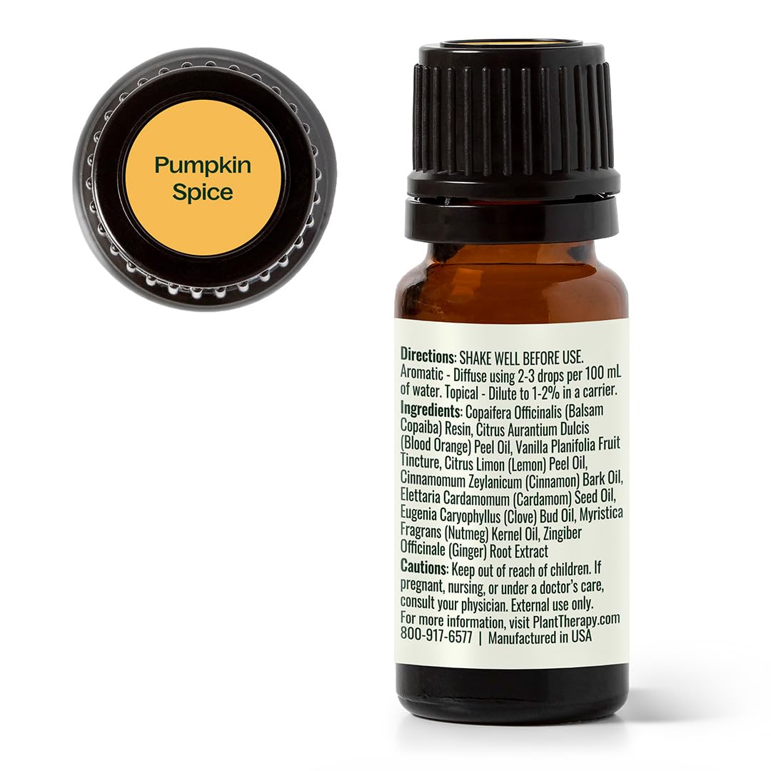 Plant Therapy Pumpkin Spice Fall Essential Oil Blend 10 mL – Warm & Cozy Scent