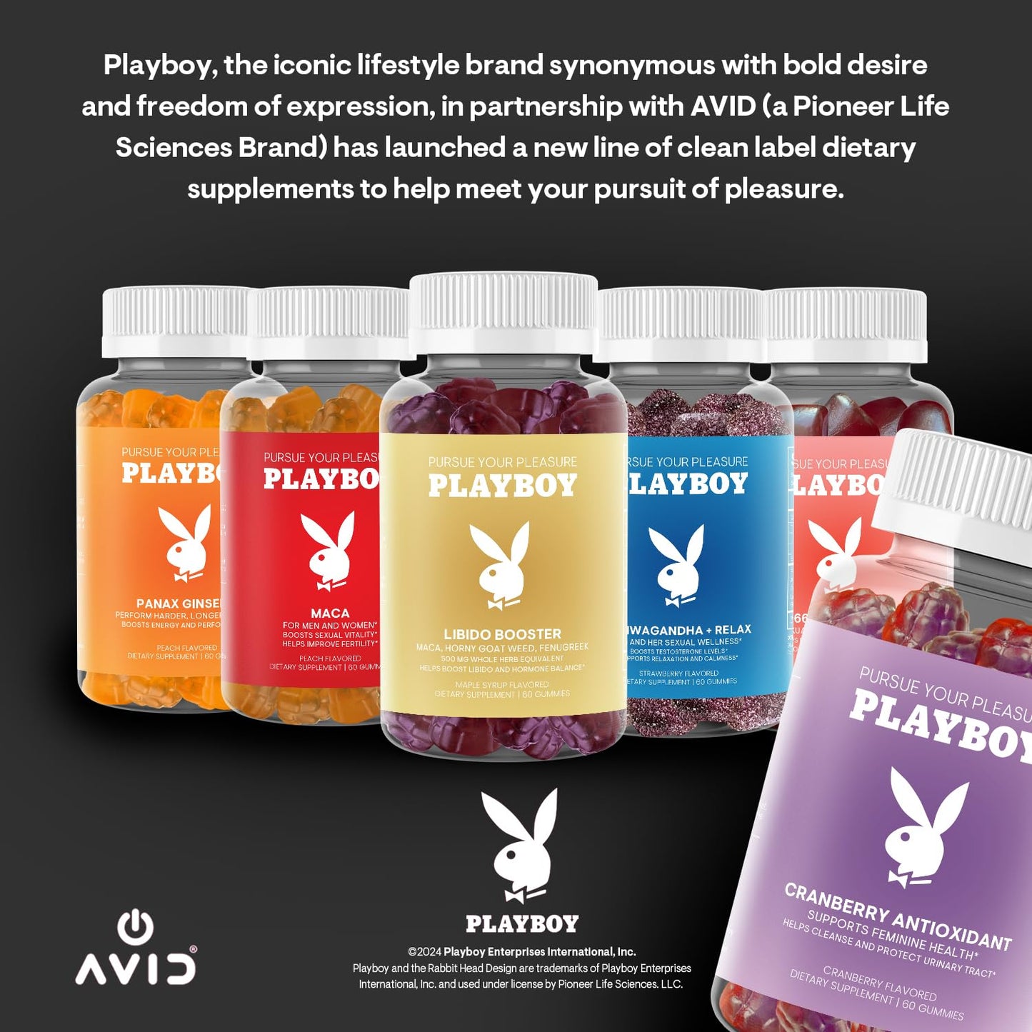 Playboy Feminine Health Cranberry Gummies for Women – Antioxidant, Non-GMO, Vegan (60 Count)