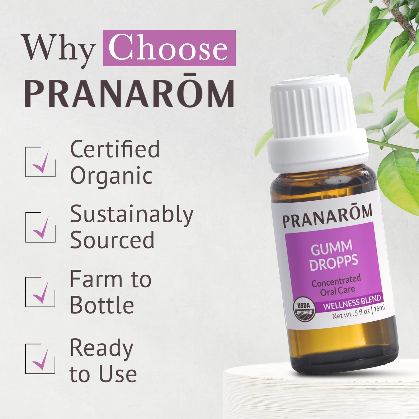 Pranarom Gumm Dropps – Essential Oil for Teeth & Gum Health, 15 ml
