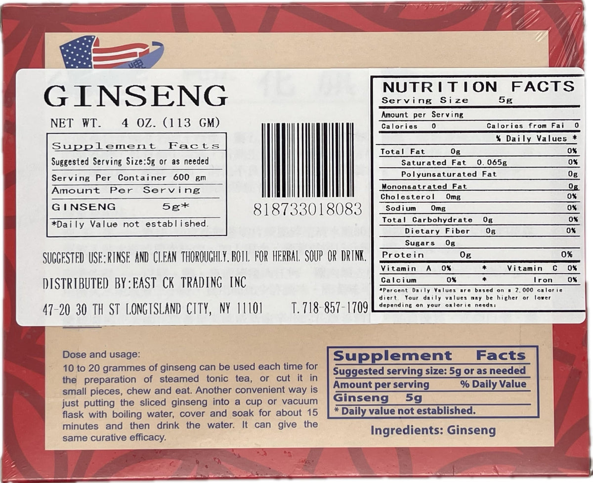 President Brand American Ginseng Slice 4oz (Medium) – Wisconsin Ginseng Root BritishVita | Premium UK Vitamins & Wellness Supplements