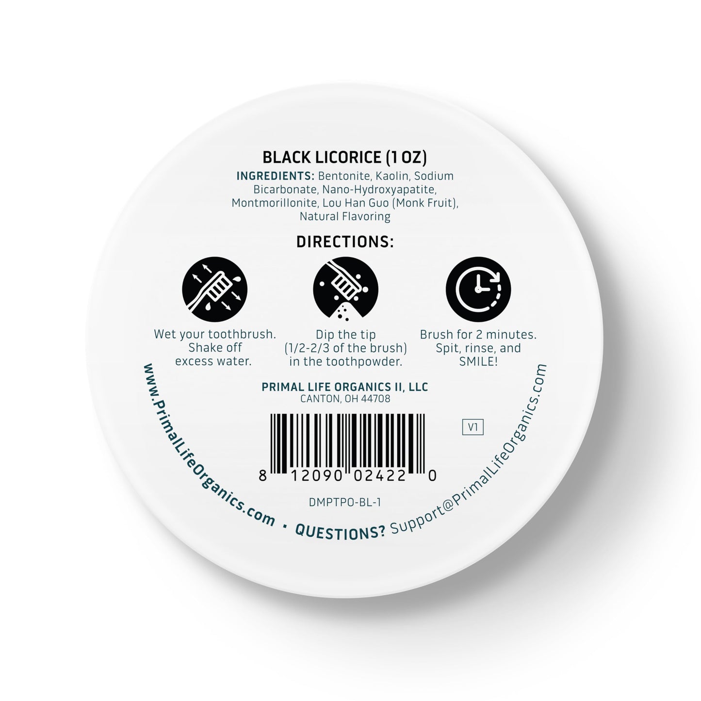 Dirty Mouth Toothpowder – Black Licorice, 1 oz | Primal Life Organics (Organic & Vegan)
