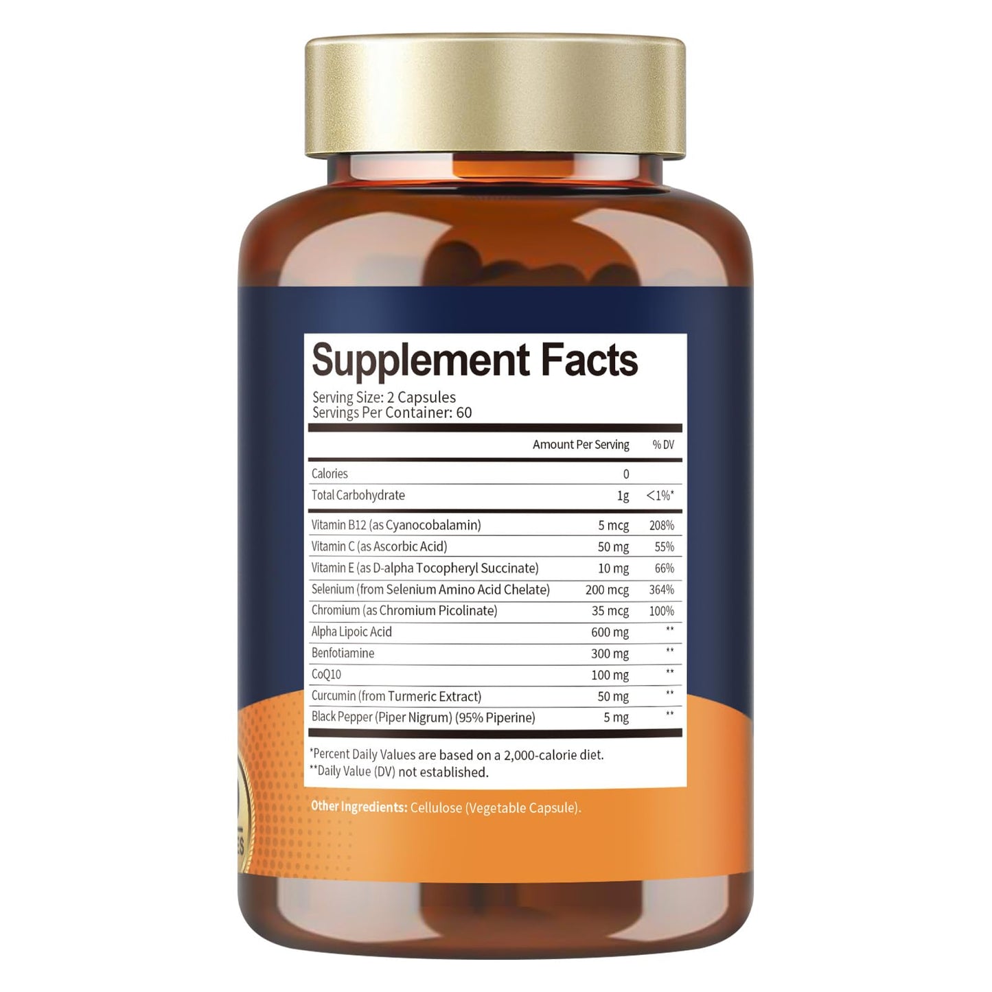 Alpha Lipoic Acid 600mg with Benfotiamine 300mg – Nerve Health & Antioxidant Support (120 Veg Caps)