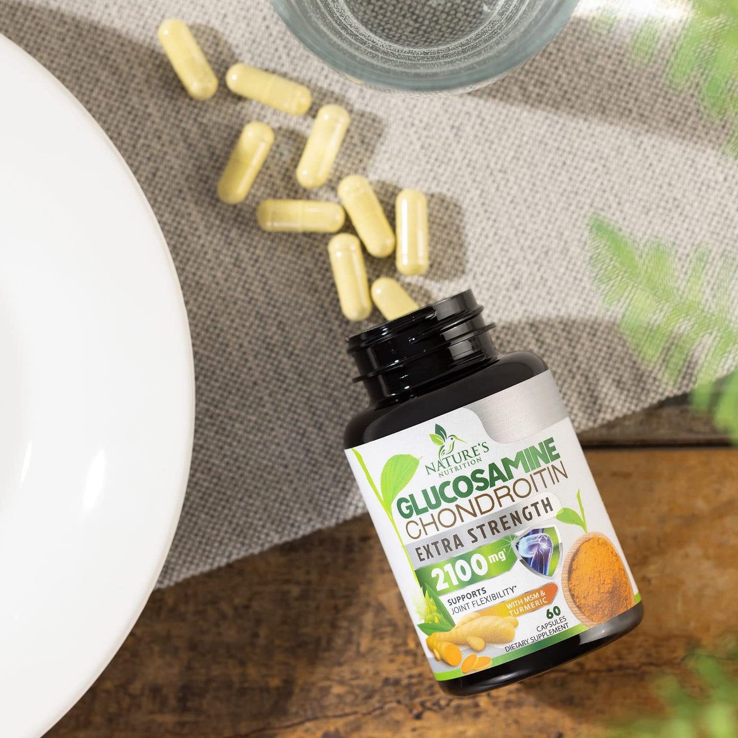Glucosamine Chondroitin MSM 2100mg – 3x Strength Joint Support with Turmeric & Boswellia