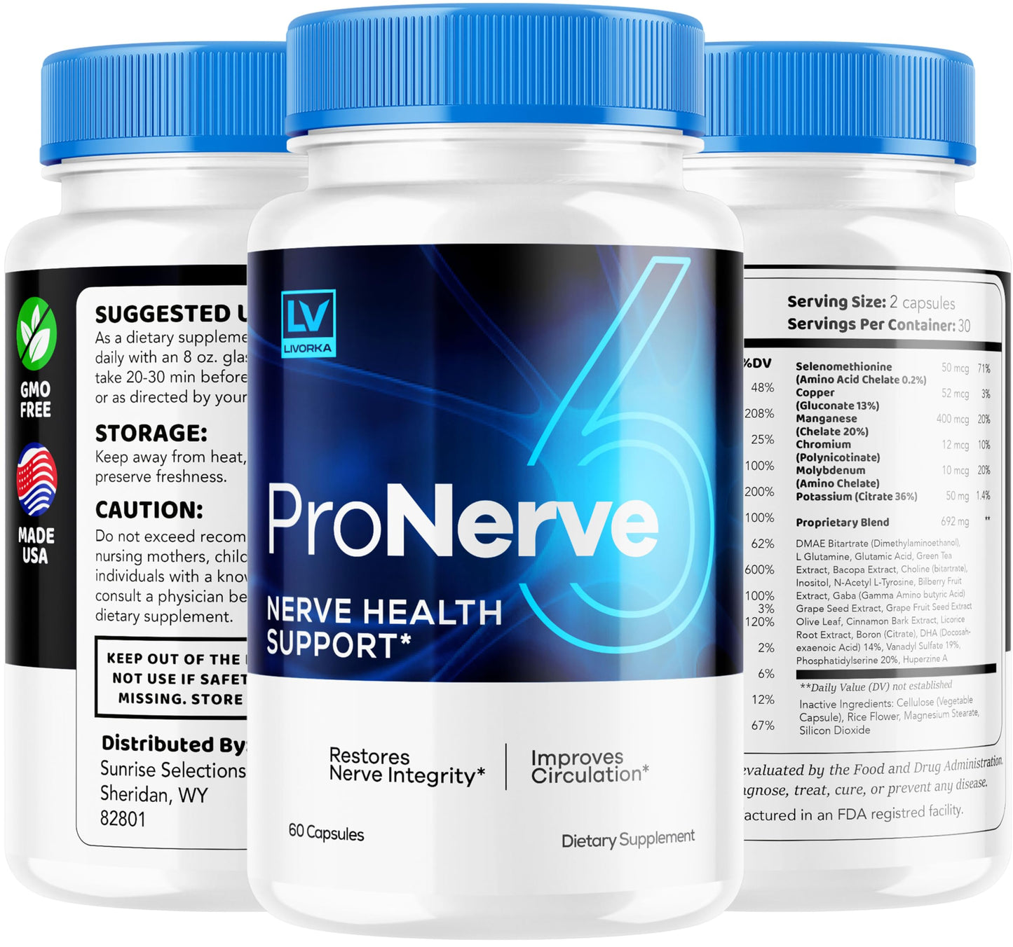(2 Pack) Pronerve 6 - Nerve Health Support, Advanced Formula, 120 Capsules