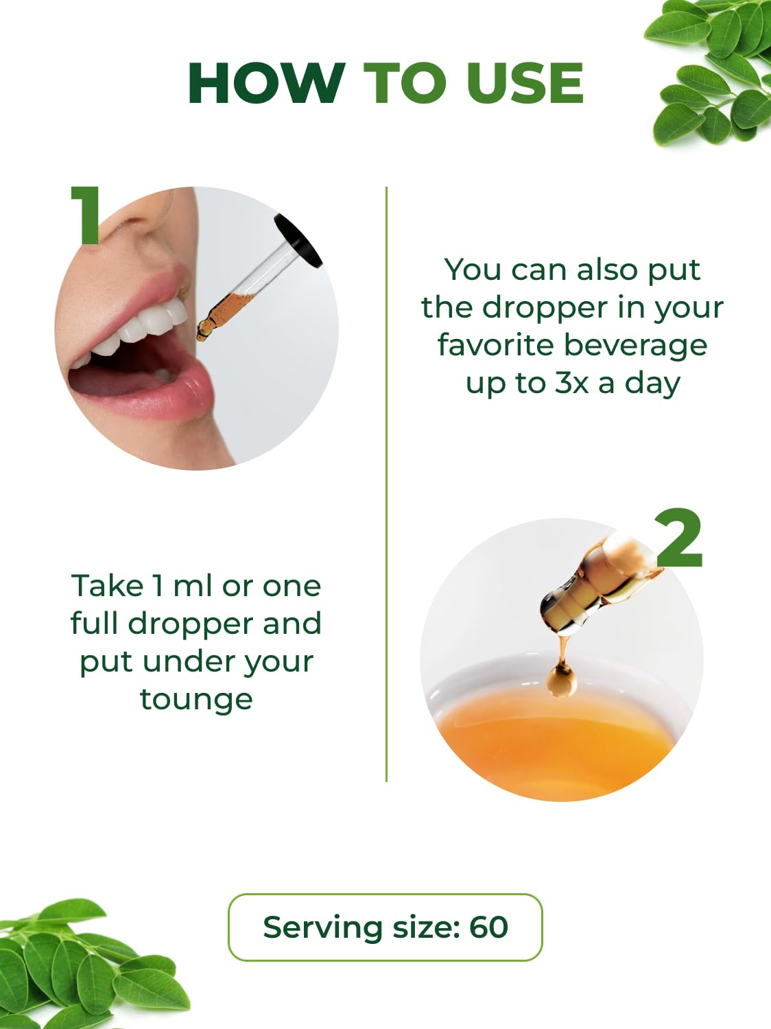 PURA VIDA Moringa Liquid Drops - USDA Organic, Bioavailable Extract
