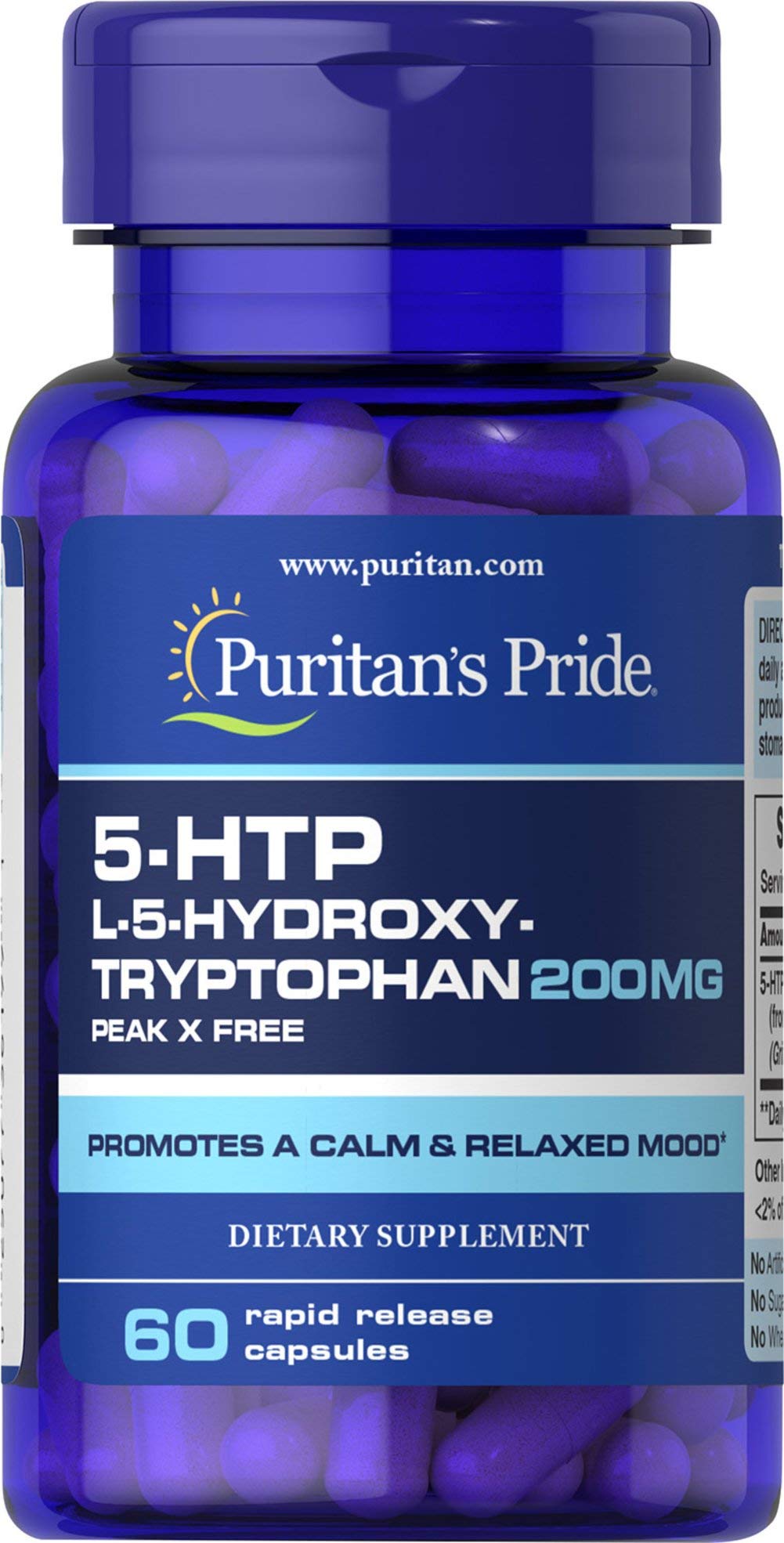 Puritan's Pride 5-HTP 200 mg Capsules, 60 Count - Discontinued