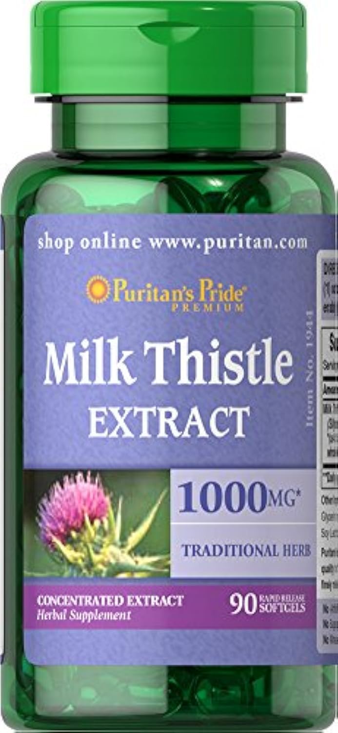 Puritan's Pride Milk Thistle 1000mg 4:1 Extract (Silymarin) – 90 Count (Discontinued)
