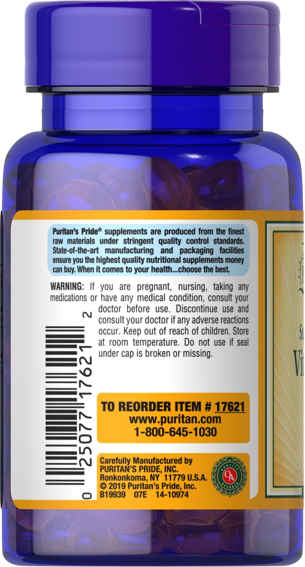 Puritan's Pride Sunvite Vitamin D3 2000IU - 100 Softgels (Discontinued)