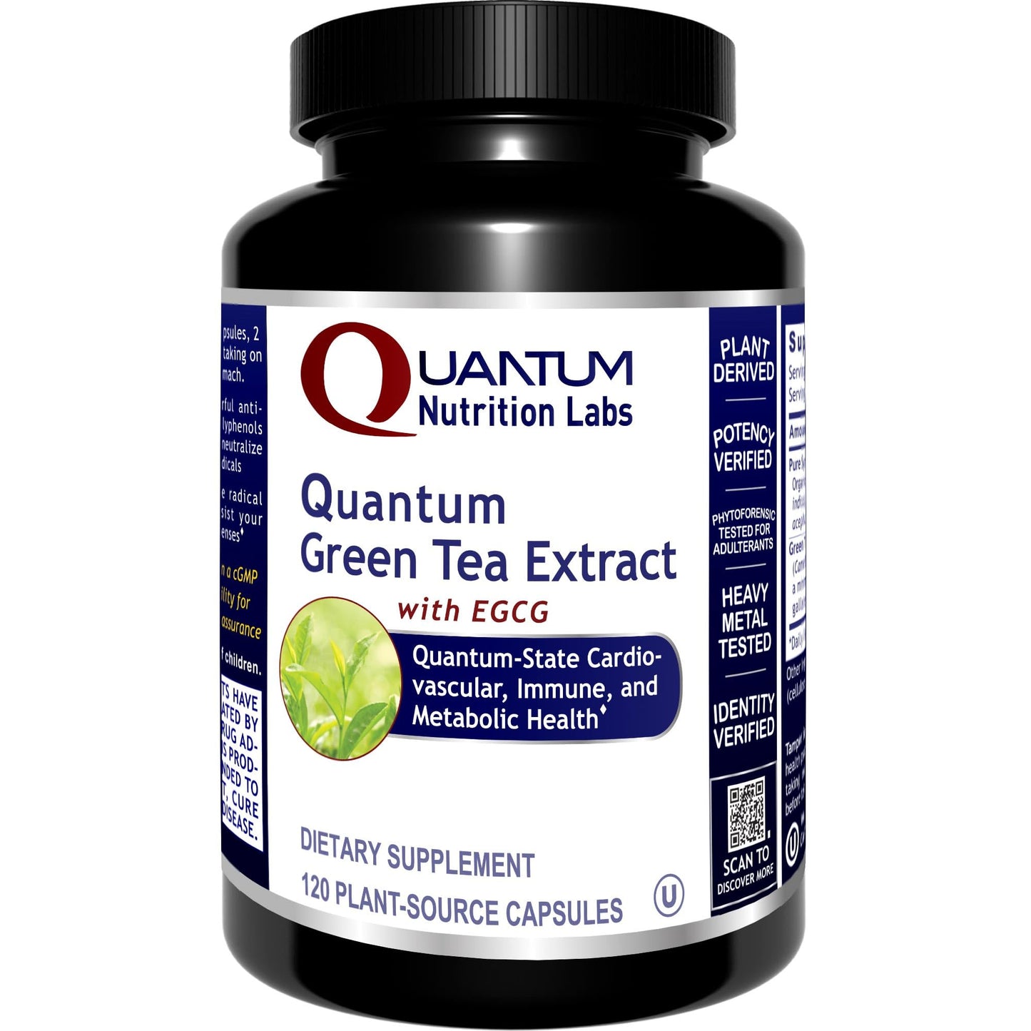Quantum Green Tea Extract Pills - Camellia Sinensis EGCG Antioxidant Supplement | 120 Vegetarian Capsules