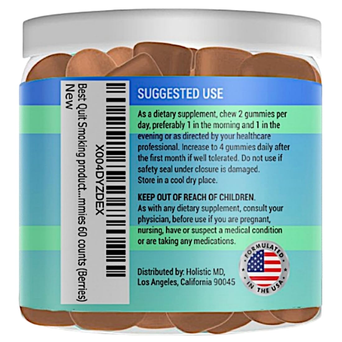Best Quit Smoking products | Quit Vaping with 3 in 1 clinically studied Vernonia Cinerea St. John's Wort Ashwagandha | May help cut smoking | All-Natural | Sugar Free Gummies 60 counts (Berries)