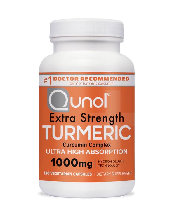 Qunol Extra Strength Turmeric 1000mg – 120 Veg Capsules | Inflammation Support
