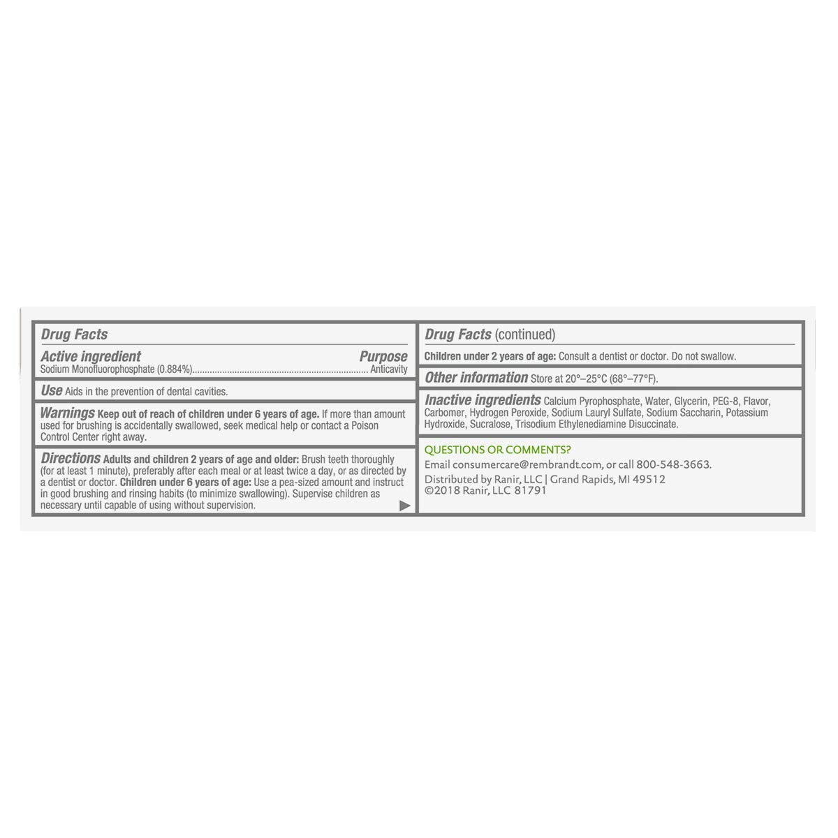 REMBRANDT Deeply White + Peroxide Whitening Toothpaste with Fluoride – 3.5 oz, Pack of 12