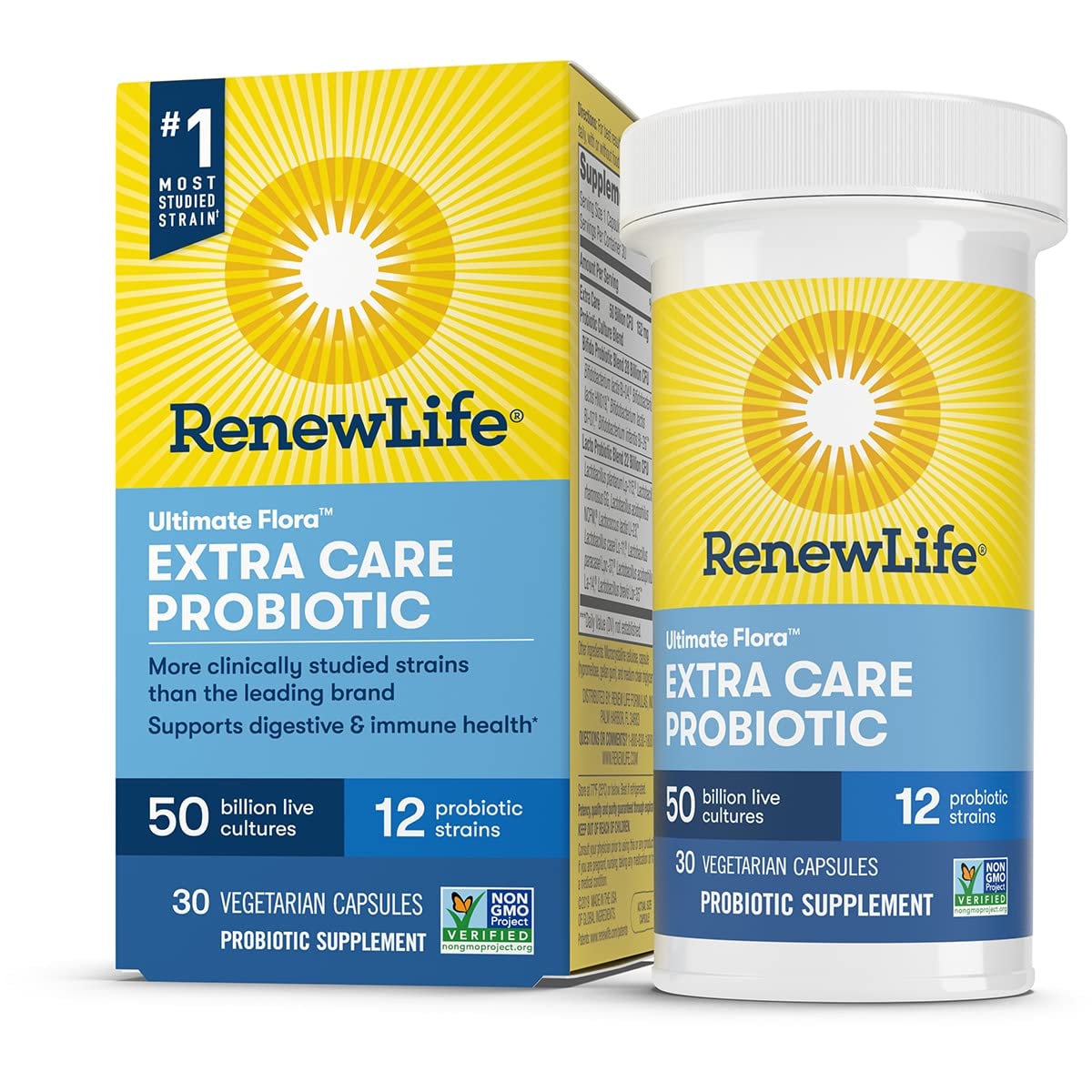 Renew Life Ultimate Flora Extra Care Probiotic 50 Billion, 30 Ct | Probiotic Supplement
