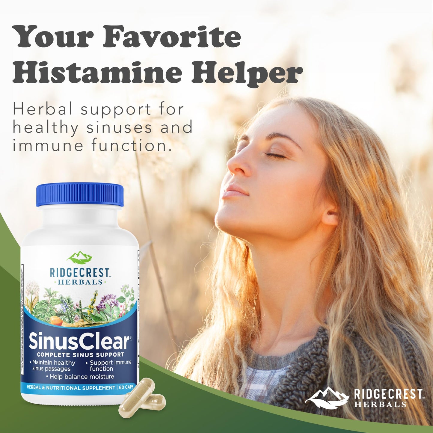 RidgeCrest SinusClear – Complete Sinus & Nasal Health (60 Veg Caps)