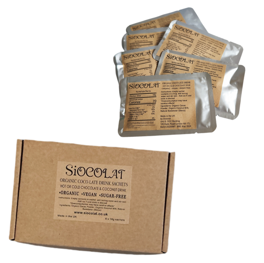 Siocolat Organic Vegan Sugar Free Low Calorie Hot Chocolate Drink
