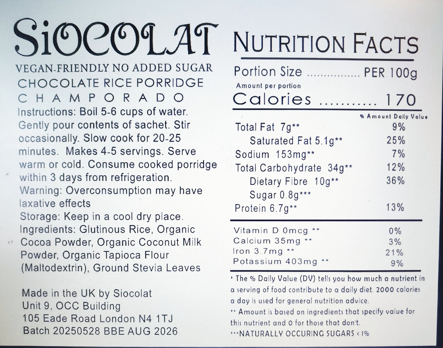 Vegan-Friendly Duo Pack: No Added Sugar Hot Chocolate & Champorado Rice Porridge Mix