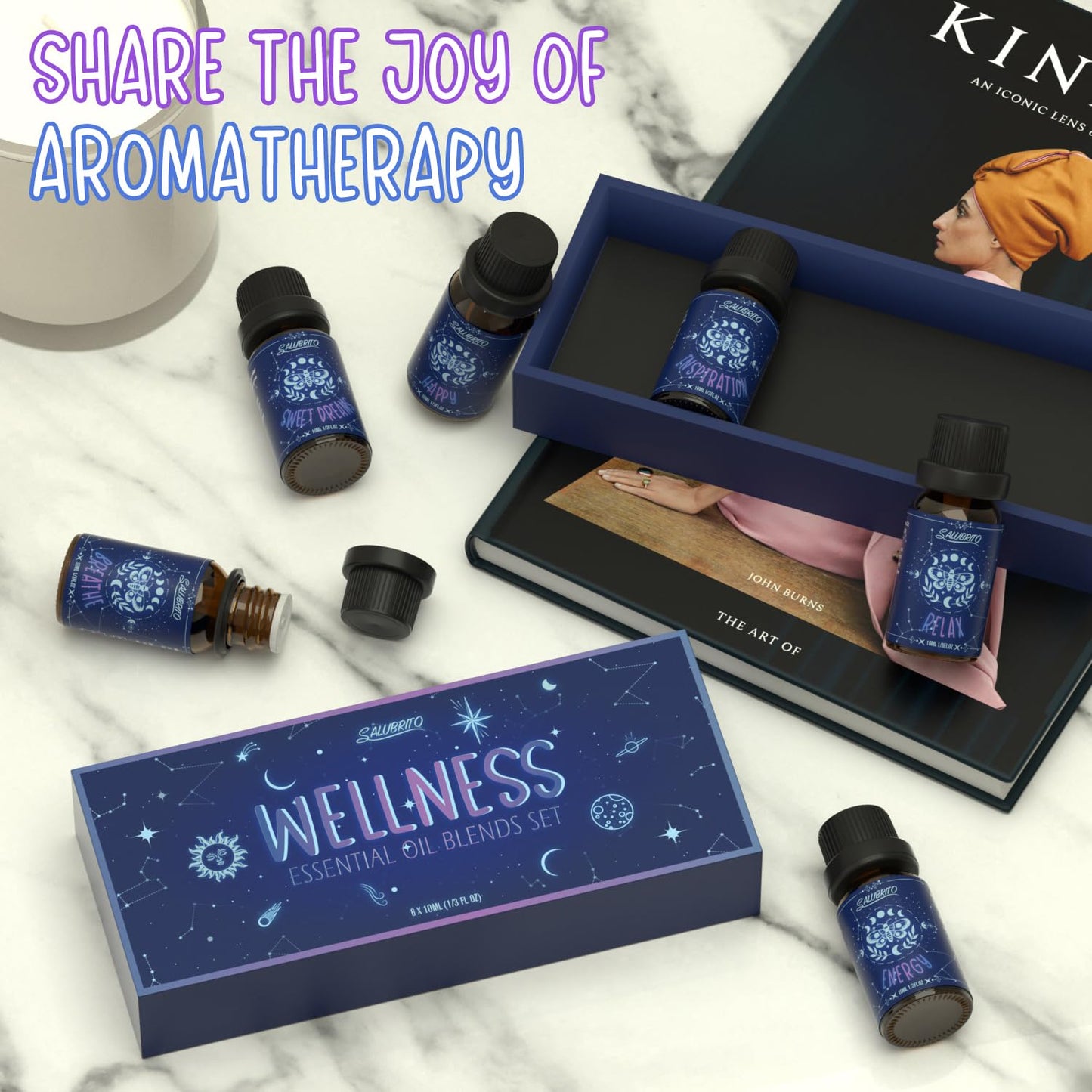 SALUBRITO Essential Oils Set – 6x10ml Wellness Aromatherapy