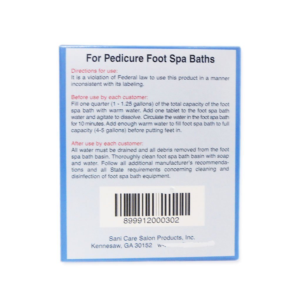 SANI CARE Sani-Tablet 100 Tablets (Model SAN0100) - Foot Spa Disinfection
