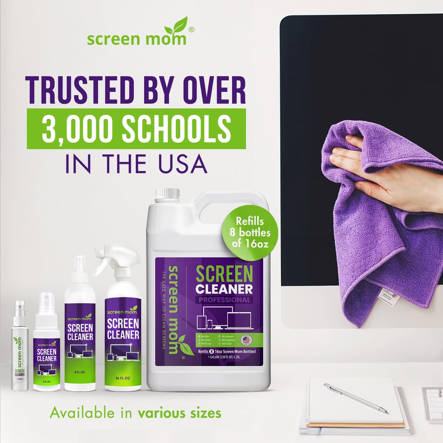 Screen Mom Purple Microfiber Cloths (6-Pack) - Screen & TV Cleaner Kit
