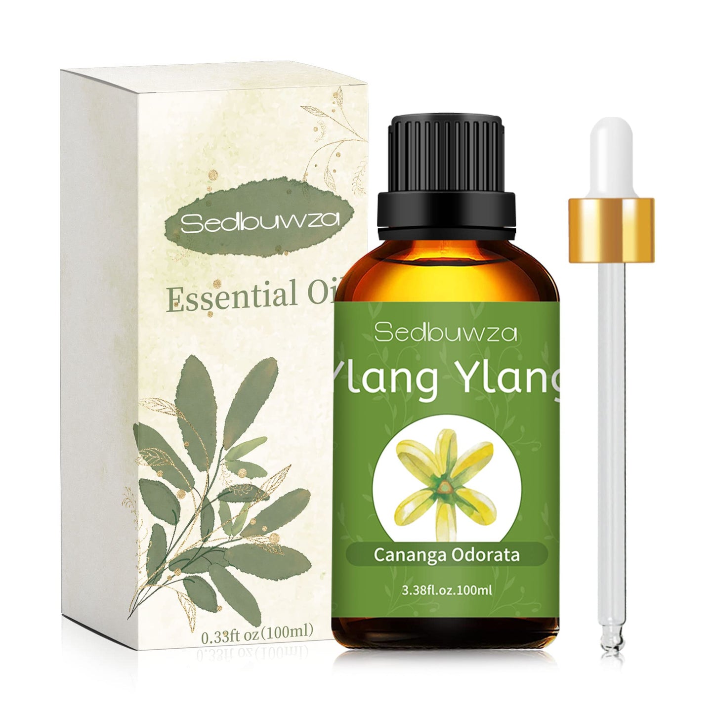 Sedbuwza Ylang Ylang Essential Oil - 100% Pure, 3.38 oz Aromatherapy Oil