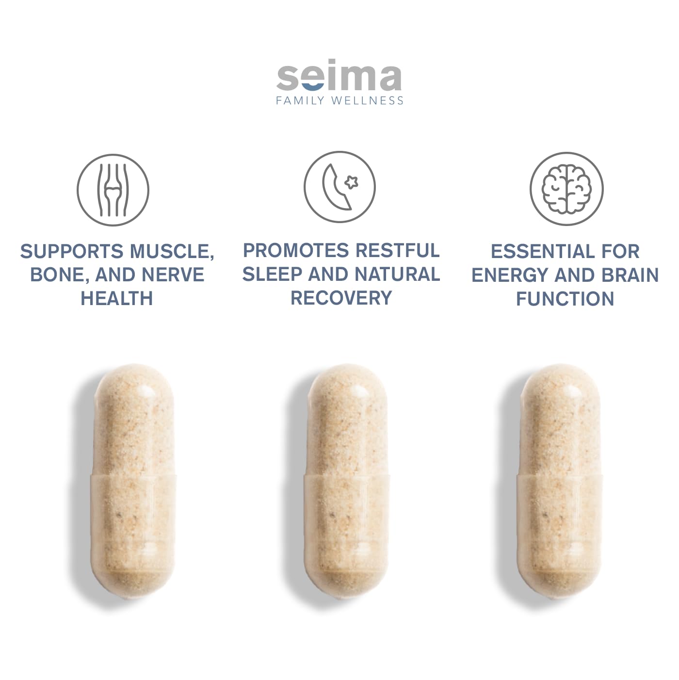 SEIMA 4-in-1 Magnesium Complex 1200 mg | Sleep, Stress Relief & Recovery – 90 Capsules