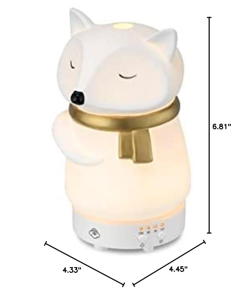 Serene House Snow Fox Diffuser | Ultrasonic Cool Mist, 90ml, 7-Color LED