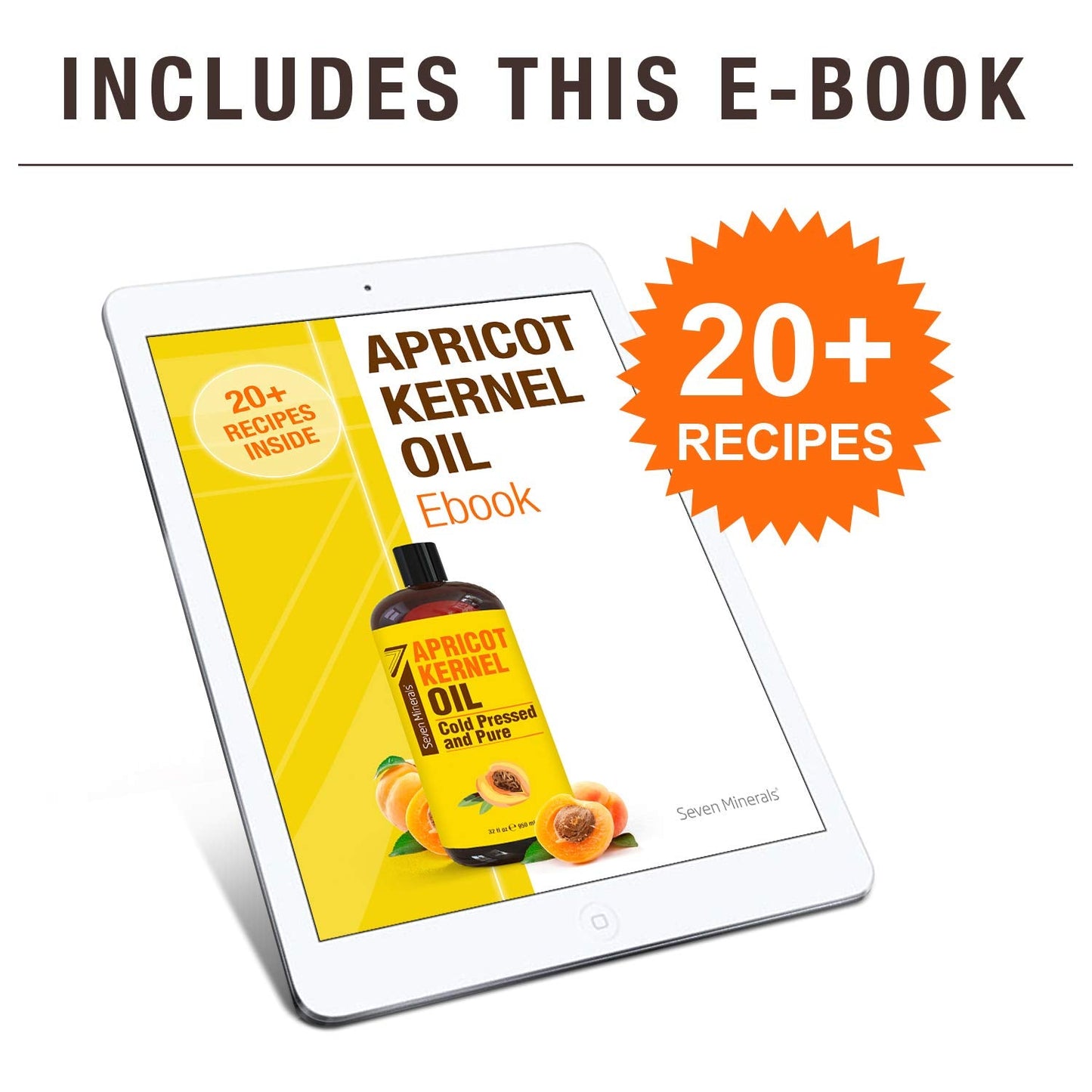 Seven Minerals Apricot Kernel Oil 32oz – Cold-Pressed, Non-GMO, Hexane-Free