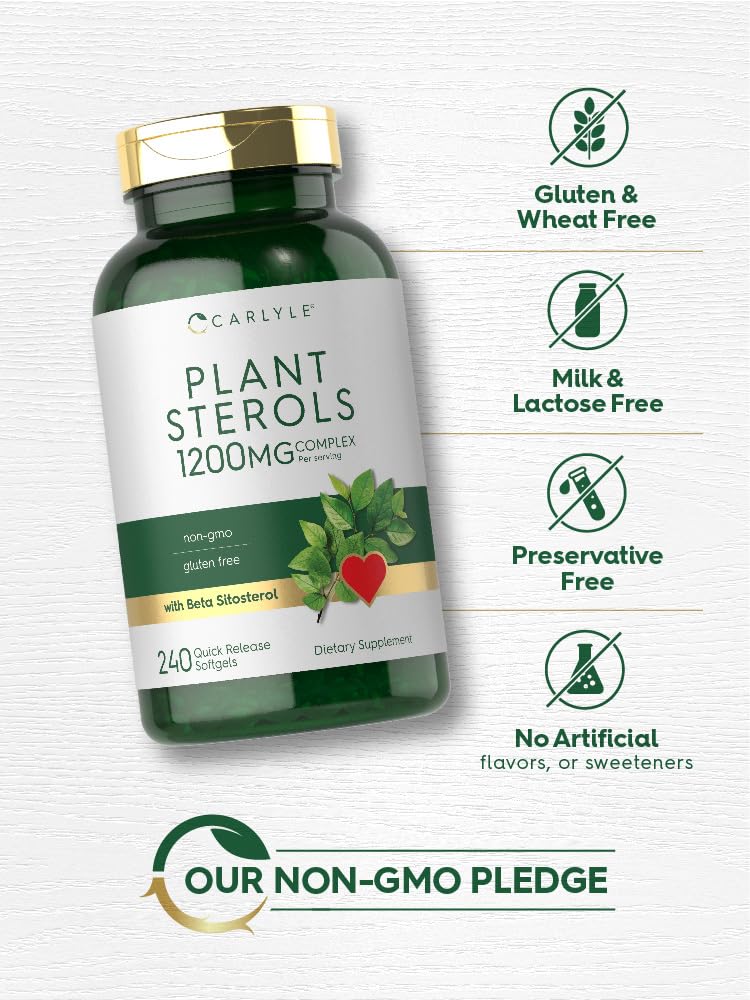 Carlyle Plant Sterols 1200 mg | 240 Softgel Capsules | Non-GMO & Gluten Free