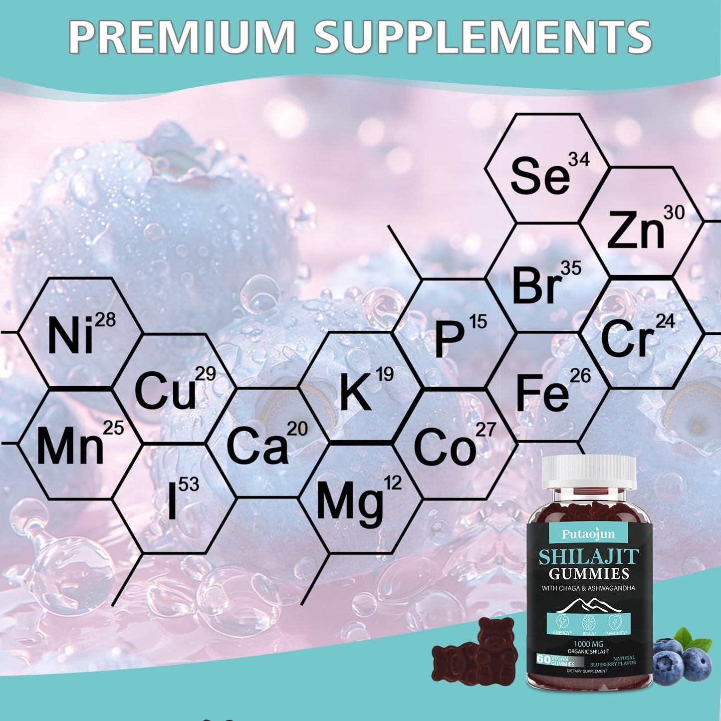 Shilajit Gummies for Men & Women | Himalayan Gold – 1000mg Shilajit, 3rd Party Tested