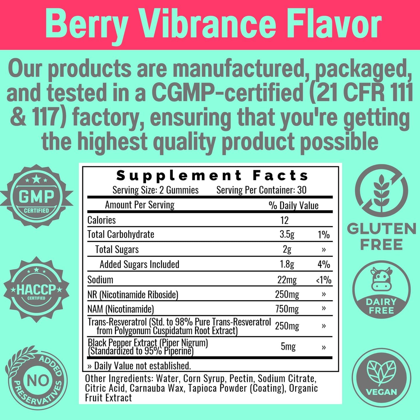 SHIZAM Nicotinamide Riboside NR NAM Resveratrol Gummies – NAD+ Boost (1000mg) with Niacinamide B3