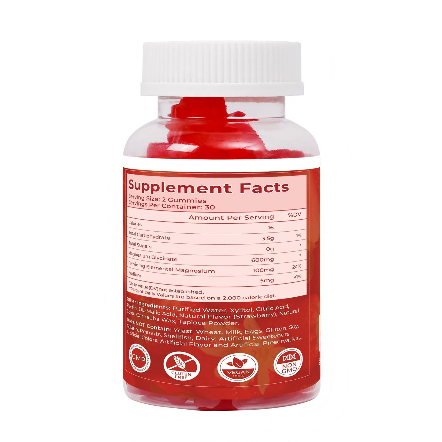 Sieralyn Magnesium Glycinate Gummies 600mg – Sugar Free, Vegan, Gluten Free | 120 Count