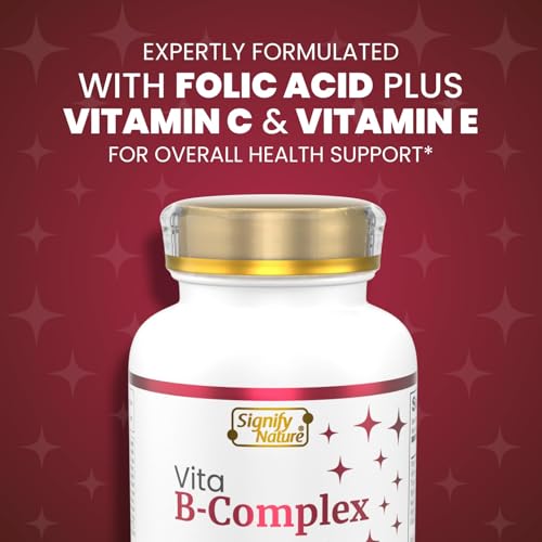 SIGNIFY NATURE VitaBComplex with Vitamin C & E – B Complex Vitamins for Women & Men, 60 Softgels
