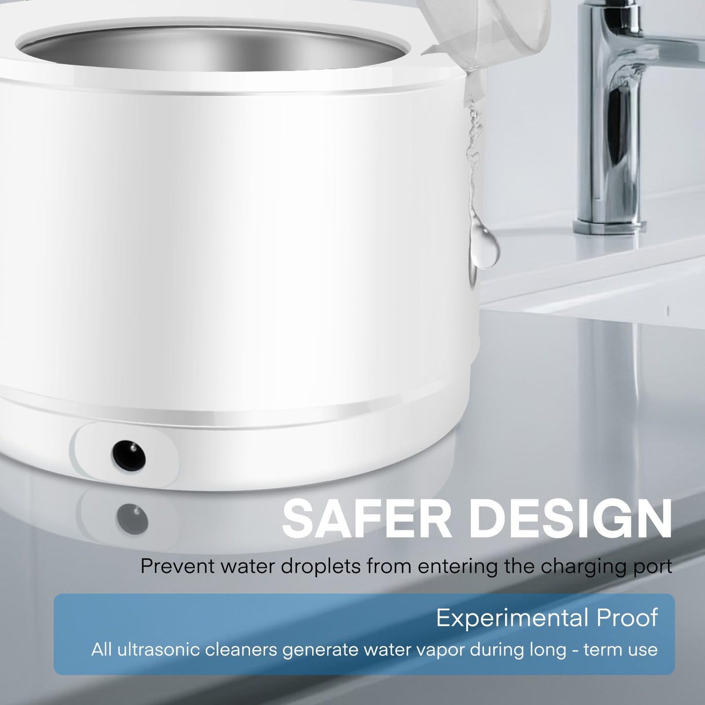 Simfree Ultrasonic Retainer Cleaner - 45kHz, 4 Modes, 200ml, Digital Timer