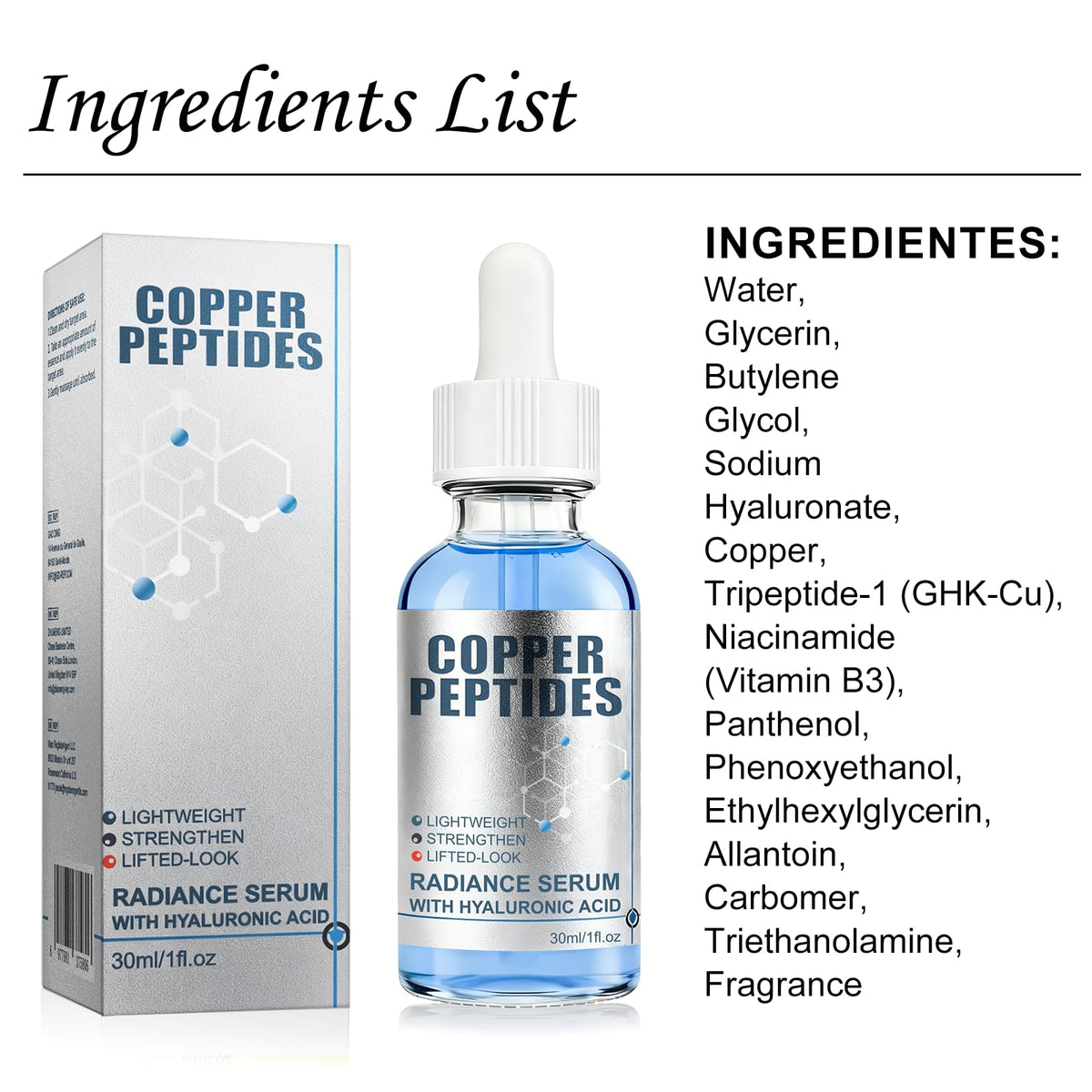 SKSOYT Copper Peptide Serum for Face – GHK-Cu + Hyaluronic Acid British Harmonia | Natural Makeup & Fragrance by British Harmonia UK