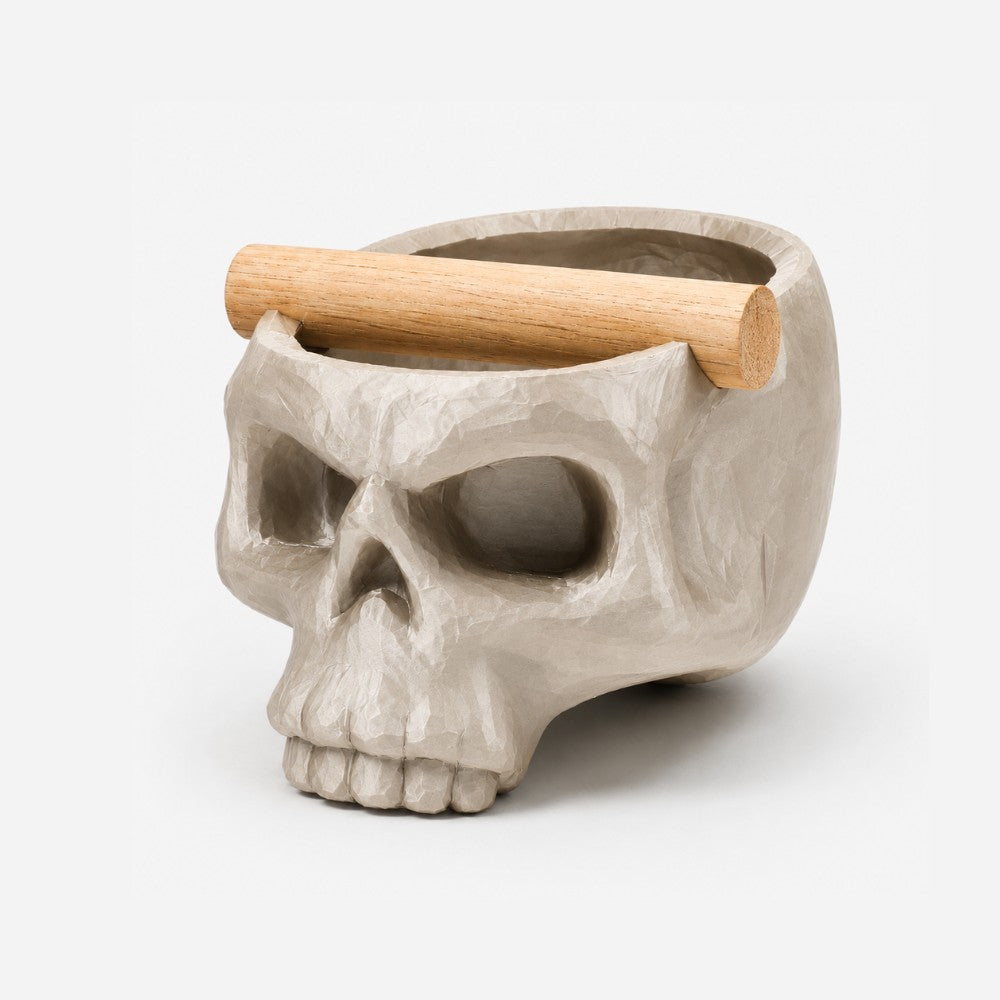 Gothic Skull Espresso Knock Box with Oak Bar KNOCDIC®