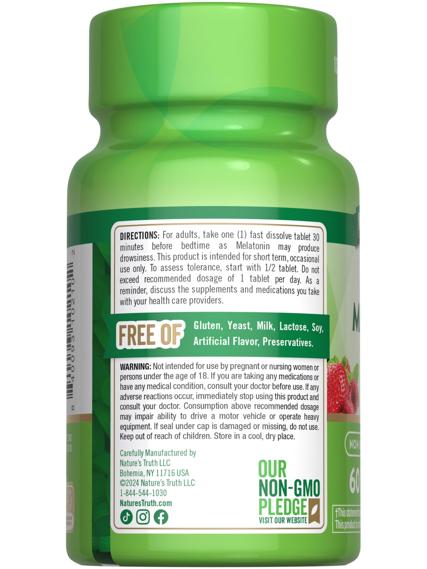 Nature's Truth Melatonin 12mg | 60 Fast Dissolve Tablets | Natural Berry Flavor | Vegan, Non-GMO & Gluten Free Supplement
