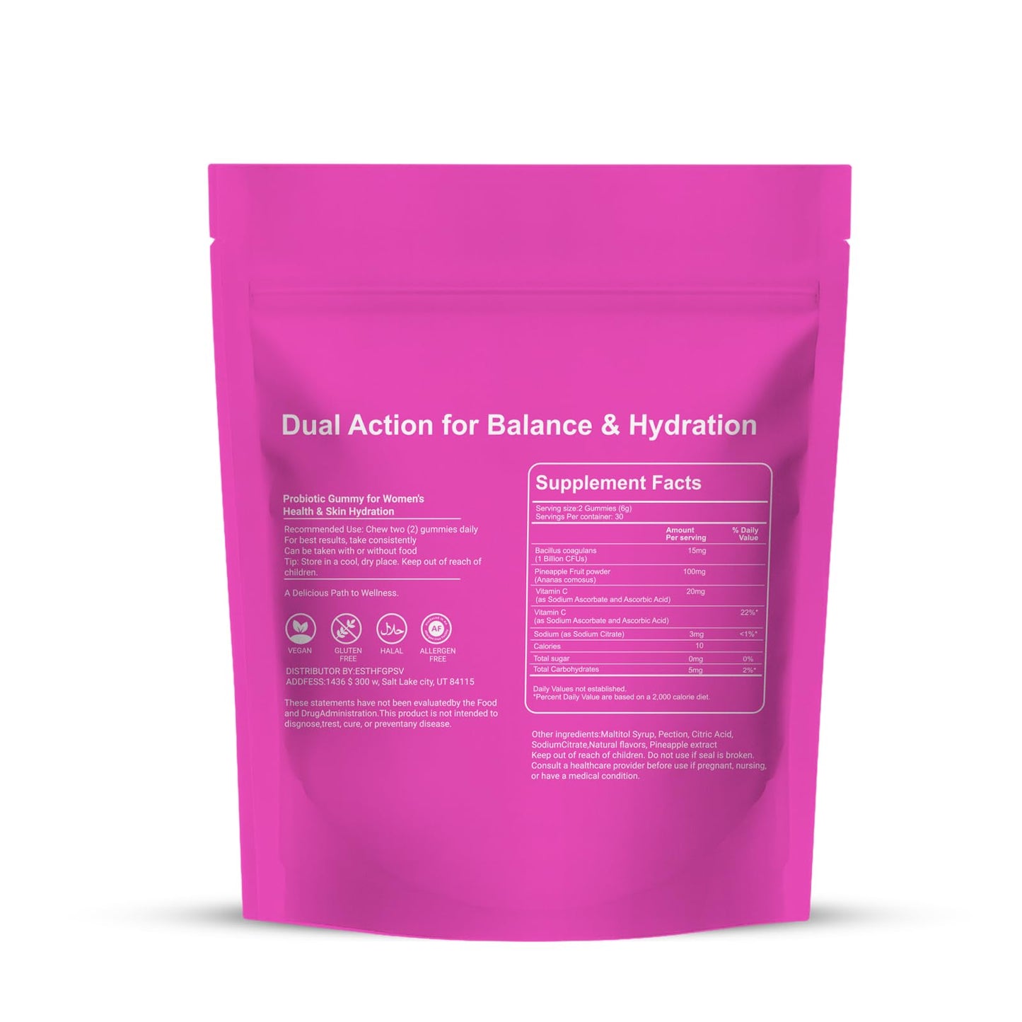 Slippery Kitty Gummies – Feminine Probiotic + Moisture Gummies | pH Balance & Gut Health