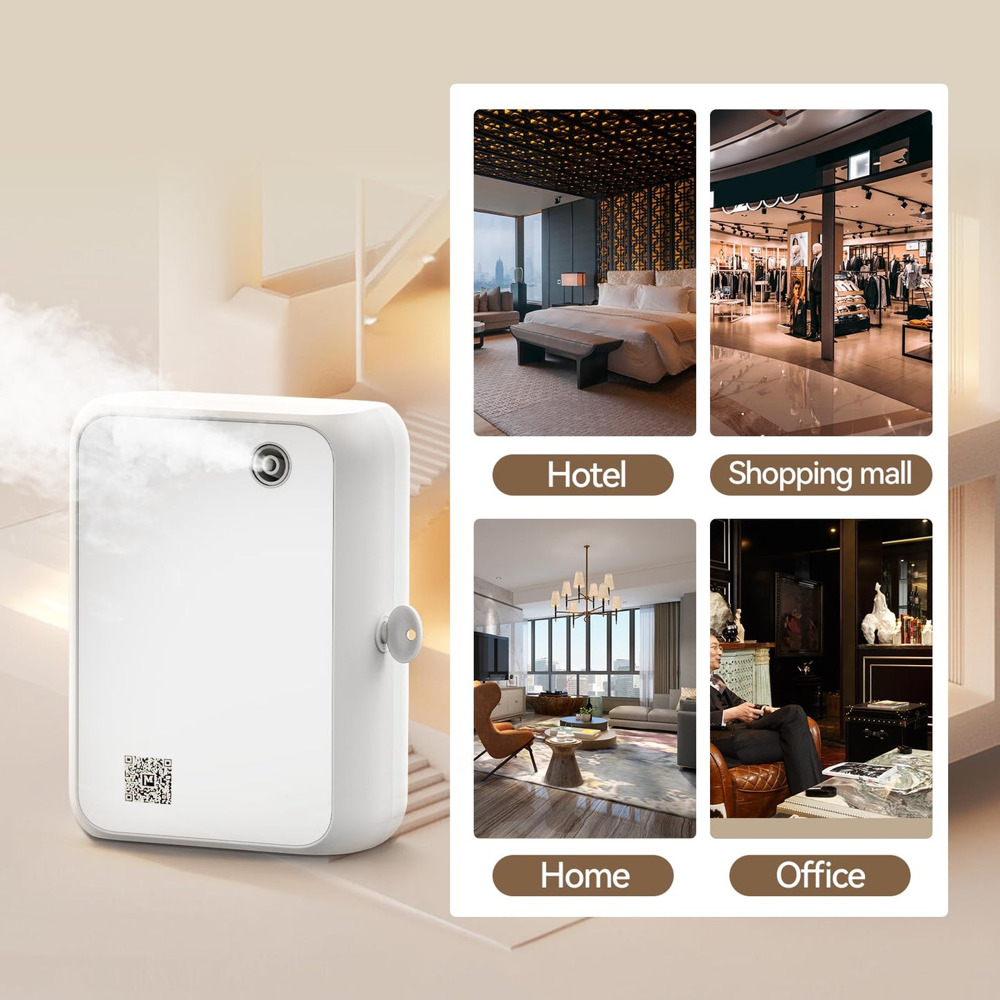 Smart Bluetooth Aromatherapy Diffuser | 500ml Waterless, Ultra-Quiet