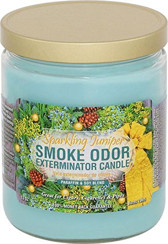 Smoke Odor Exterminator 13oz Jar Candle, Sparkling Juniper