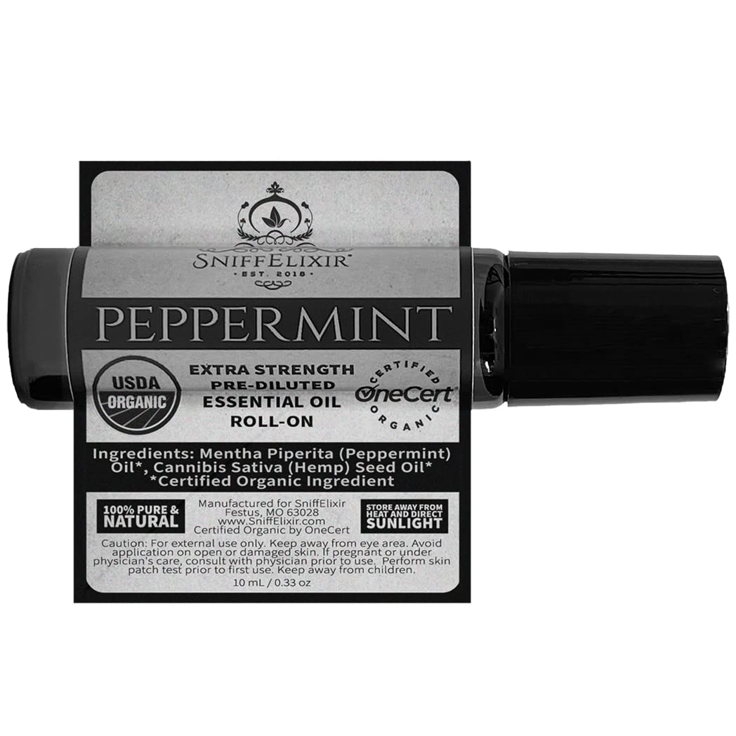 SniffElixir Peppermint Roll-On with Hemp Seed Oil – Headache & Migraine Relief
