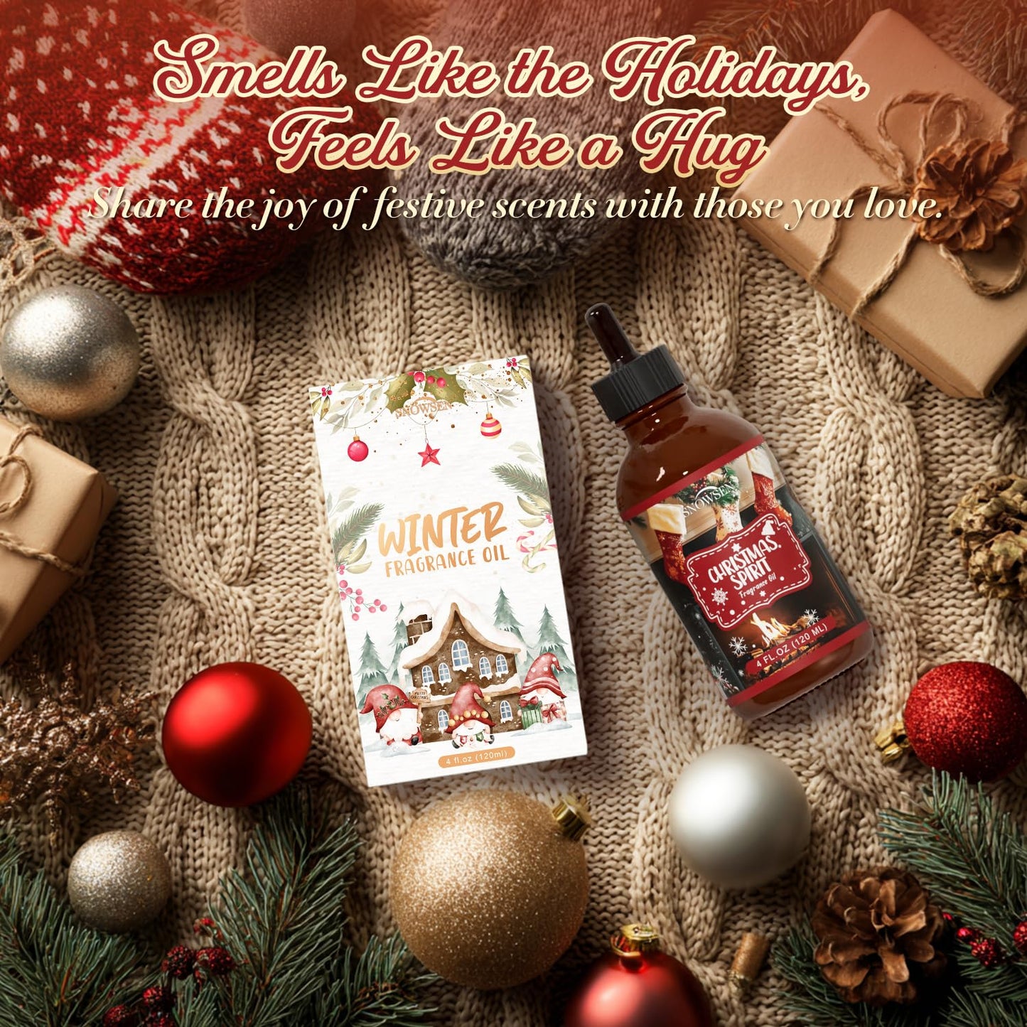 SNOWSEN Christmas Spirit Fragrance Oil - 4 oz | Premium Winter Essential Oil